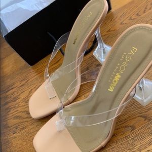 Fashion nova clear sandals/heels